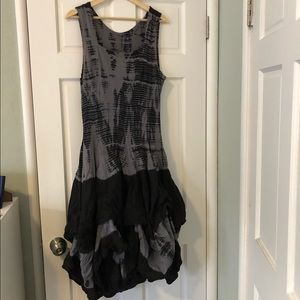 Goth cotton adjustable length tie dyed tank dress